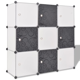 Cube organizer closet with 9 compartments black and white by vidaXL, Shoe racks and shoe organizers - Ref: Foro24-244924, Pri...