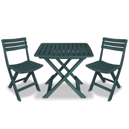 Folding garden bistro table and chairs 3 pieces green plastic by vidaXL, Garden sets - Ref: Foro24-43582, Price: 94,97 €, Dis...