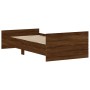 Brown oak engineered wood bed frame 90x200 cm by , Beds and slatted bases - Ref: Foro24-835931, Price: 99,14 €, Discount: %