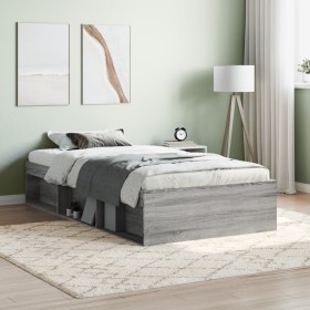 Sonoma gray bed frame 90x200 cm by , Beds and slatted bases - Ref: Foro24-3203829, Price: 116,99 €, Discount: %