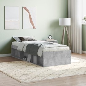 Concrete gray bed frame 75x190 cm by , Beds and slatted bases - Ref: Foro24-3203848, Price: 120,99 €, Discount: %