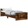 Smoked oak engineered wood bed frame 75x190 cm by , Beds and slatted bases - Ref: Foro24-835950, Price: 83,84 €, Discount: %