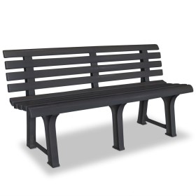 Banco de jardín plástico gris antracita 145,5 cm de vidaXL, Bancos de jardín - Ref: Foro24-43585, Precio: 141,11 €, Descuento: %