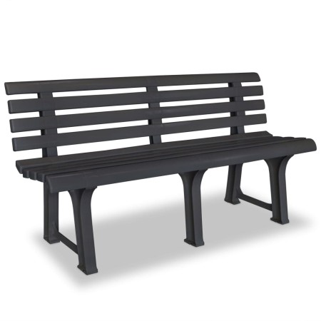 Banco de jardín plástico gris antracita 145,5 cm de vidaXL, Bancos de jardín - Ref: Foro24-43585, Precio: 140,83 €, Descuento: %