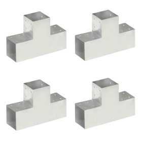 Conectores de postes en T 4 uds metal galvanizado 101x101 mm de , Postes de cerca - Ref: Foro24-145480, Precio: 72,13 €, Desc...