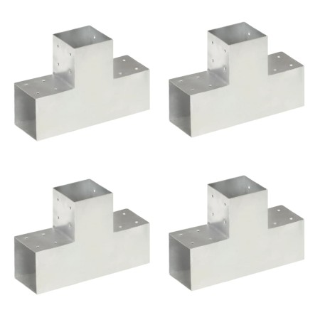 T-post connectors 4 units galvanized metal 101x101 mm by , fence posts - Ref: Foro24-145480, Price: 72,13 €, Discount: %