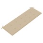 Banco Batavia madera maciza de teca con cojín beige 150 cm de , Bancos de jardín - Ref: Foro24-3062184, Precio: 282,41 €, Des...