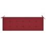 Banco Batavia madera maciza de teca con cojín color vino 150 cm de , Bancos de jardín - Ref: Foro24-3062190, Precio: 289,44 €...