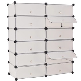 Stackable shoe rack with 12 white compartments by vidaXL, Shoe racks and shoe organizers - Ref: Foro24-244921, Price: 71,73 €...