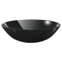 Sink and faucet with black tempered glass push-button stopper by , Sinks - Ref: Foro24-3098451, Price: 98,78 €, Discount: %