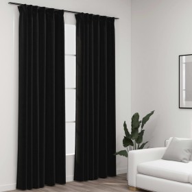 Blackout curtains with linen-look hooks, 2 pieces, anthracite color, 140x245cm. by , Curtains and curtains - Ref: Foro24-3211...