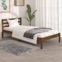 Honey brown solid pine wood bed frame 90x190 cm by , Beds and slatted bases - Ref: Foro24-810398, Price: 89,99 €, Discount: %