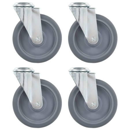 Swivel wheels with pin hole 4 units 125 mm by , Material handling - Ref: Foro24-143428, Price: 30,38 €, Discount: %