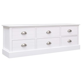 White wooden entrance bench 115x30x40 cm by , Benches for halls and storage - Ref: Foro24-284125, Price: 205,62 €, Discount: %