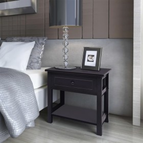 Black wooden nightstand by vidaXL, Nightstands - Ref: Foro24-242872, Price: 46,50 €, Discount: %