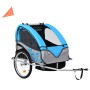 Blauer und grauer 2-in-1-Fahrrad- und Kinderwagenanhänger von vidaXL, Fahrradanhänger - Ref: Foro24-91377, Preis: 191,99 €, R...