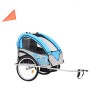 Blauer und grauer 2-in-1-Fahrrad- und Kinderwagenanhänger von vidaXL, Fahrradanhänger - Ref: Foro24-91377, Preis: 191,99 €, R...