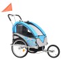 Blauer und grauer 2-in-1-Fahrrad- und Kinderwagenanhänger von vidaXL, Fahrradanhänger - Ref: Foro24-91377, Preis: 191,99 €, R...