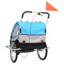 Blauer und grauer 2-in-1-Fahrrad- und Kinderwagenanhänger von vidaXL, Fahrradanhänger - Ref: Foro24-91377, Preis: 191,99 €, R...