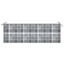 Batavia bench solid teak wood and gray checkered cushion 150 cm by , garden benches - Ref: Foro24-3062195, Price: 280,99 €, D...