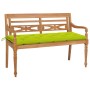 Batavia bench solid teak wood and bright green cushion 150 cm by , garden benches - Ref: Foro24-3062207, Price: 284,99 €, Dis...