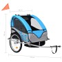 Blauer und grauer 2-in-1-Fahrrad- und Kinderwagenanhänger von vidaXL, Fahrradanhänger - Ref: Foro24-91377, Preis: 191,99 €, R...