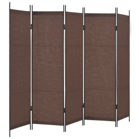 Biombo de 5 paneles marrón 250x180 cm de , Divisores de ambientes - Ref: Foro24-280256, Precio: 90,99 €, Descuento: %