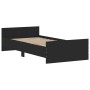 Black engineered wood bed frame 90x190 cm by , Beds and slatted bases - Ref: Foro24-835940, Price: 97,31 €, Discount: %