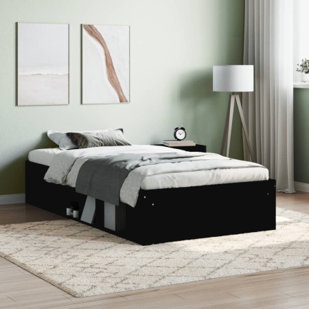 Estructura de cama negra 90x190 cm de , Camas y somieres - Ref: Foro24-3203839, Precio: 131,99 €, Descuento: %