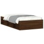 Brown oak bed frame 90x200 cm by , Beds and slatted bases - Ref: Foro24-3203830, Price: 156,61 €, Discount: %