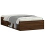 Brown oak bed frame 90x200 cm by , Beds and slatted bases - Ref: Foro24-3203830, Price: 156,61 €, Discount: %