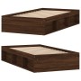 Brown oak bed frame 90x200 cm by , Beds and slatted bases - Ref: Foro24-3203830, Price: 156,61 €, Discount: %