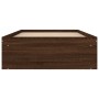 Brown oak bed frame 90x200 cm by , Beds and slatted bases - Ref: Foro24-3203830, Price: 156,61 €, Discount: %