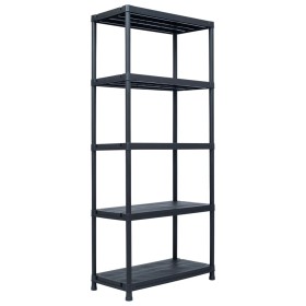 Plastic shelf 500 kg 90x60x180 cm black by , Industrial shelving - Ref: Foro24-45677, Price: 184,99 €, Discount: %