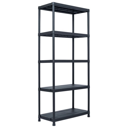 Plastic shelf 500 kg 90x60x180 cm black by , Industrial shelving - Ref: Foro24-45677, Price: 184,51 €, Discount: %