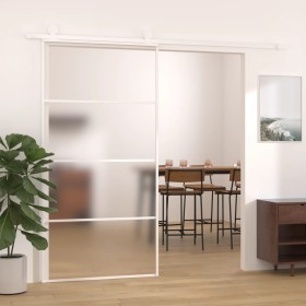 ESG Schiebetür Glas und weißes Aluminium 102,5x205 cm von , Türen für zu Hause - Ref: Foro24-151665, Preis: 203,40 €, Rabatt: %