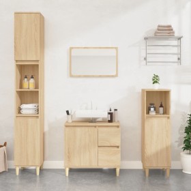 Armario de baño madera contrachapada roble Sonoma 65x33x60 cm de , Muebles de baño - Ref: Foro24-819823, Precio: 76,50 €, Des...