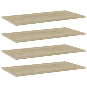 Shelf shelf 4 units Sonoma oak plywood 80x40x1.5cm by , Shelves - Ref: Foro24-805336, Price: 40,99 €, Discount: %