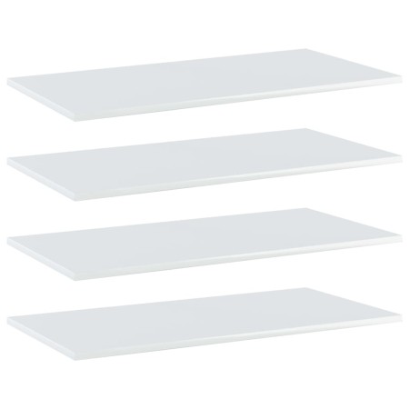 Shelf shelf 4 units glossy white plywood 80x40x1.5cm by , Shelves - Ref: Foro24-805340, Price: 50,41 €, Discount: %