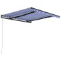 Blue and white retractable manual awning 350x250 cm by vidaXL, Awnings - Ref: Foro24-3055188, Price: 255,78 €, Discount: %