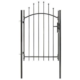 Puerta de jardín de acero negro 1x2 m de vidaXL, Puertas de jardín - Ref: Foro24-143060, Precio: 160,42 €, Descuento: %