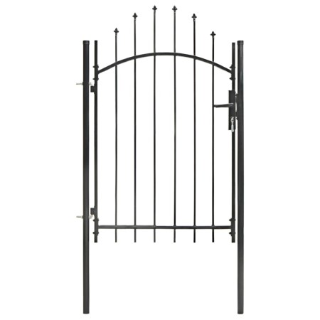 Puerta de jardín de acero negro 1x2 m de vidaXL, Puertas de jardín - Ref: Foro24-143060, Precio: 170,80 €, Descuento: %