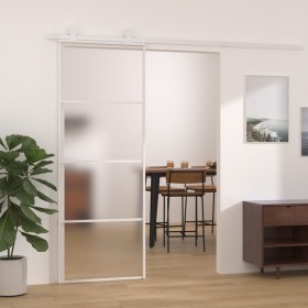 Puerta corredera ESG vidrio y aluminio blanca 76x205 cm de , Puertas para el hogar - Ref: Foro24-151657, Precio: 220,49 €, De...