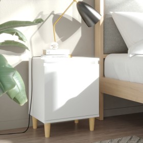 Mesitas de noche 2 uds patas madera maciza blanca 40x30x50 cm de , Mesitas de noche - Ref: Foro24-805816, Precio: 66,09 €, De...