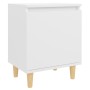 Bedside tables 2 units solid white wood legs 40x30x50 cm by , Nightstands - Ref: Foro24-805816, Price: 66,09 €, Discount: %