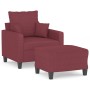 Sillón con taburete tela rojo tinto 60 cm de , Sofás - Ref: Foro24-3201087, Precio: 224,27 €, Descuento: %