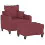 Sillón con taburete tela rojo tinto 60 cm de , Sofás - Ref: Foro24-3201087, Precio: 224,27 €, Descuento: %