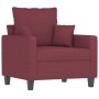 Sillón con taburete tela rojo tinto 60 cm de , Sofás - Ref: Foro24-3201087, Precio: 224,27 €, Descuento: %