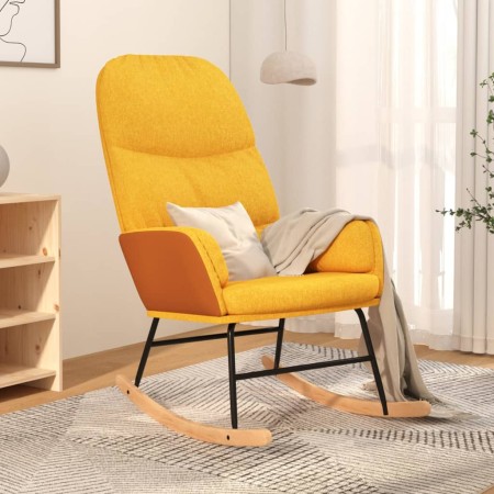 Silla mecedora de tela amarillo mostaza de , Mecedoras - Ref: Foro24-341049, Precio: 135,29 €, Descuento: %