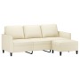 3-seater sofa with cream synthetic leather ottoman 180 cm by , Sofas - Ref: Foro24-3201123, Price: 343,99 €, Discount: %